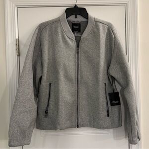 Simply Vera Vera Wang Gray Knit Bomber Jacket